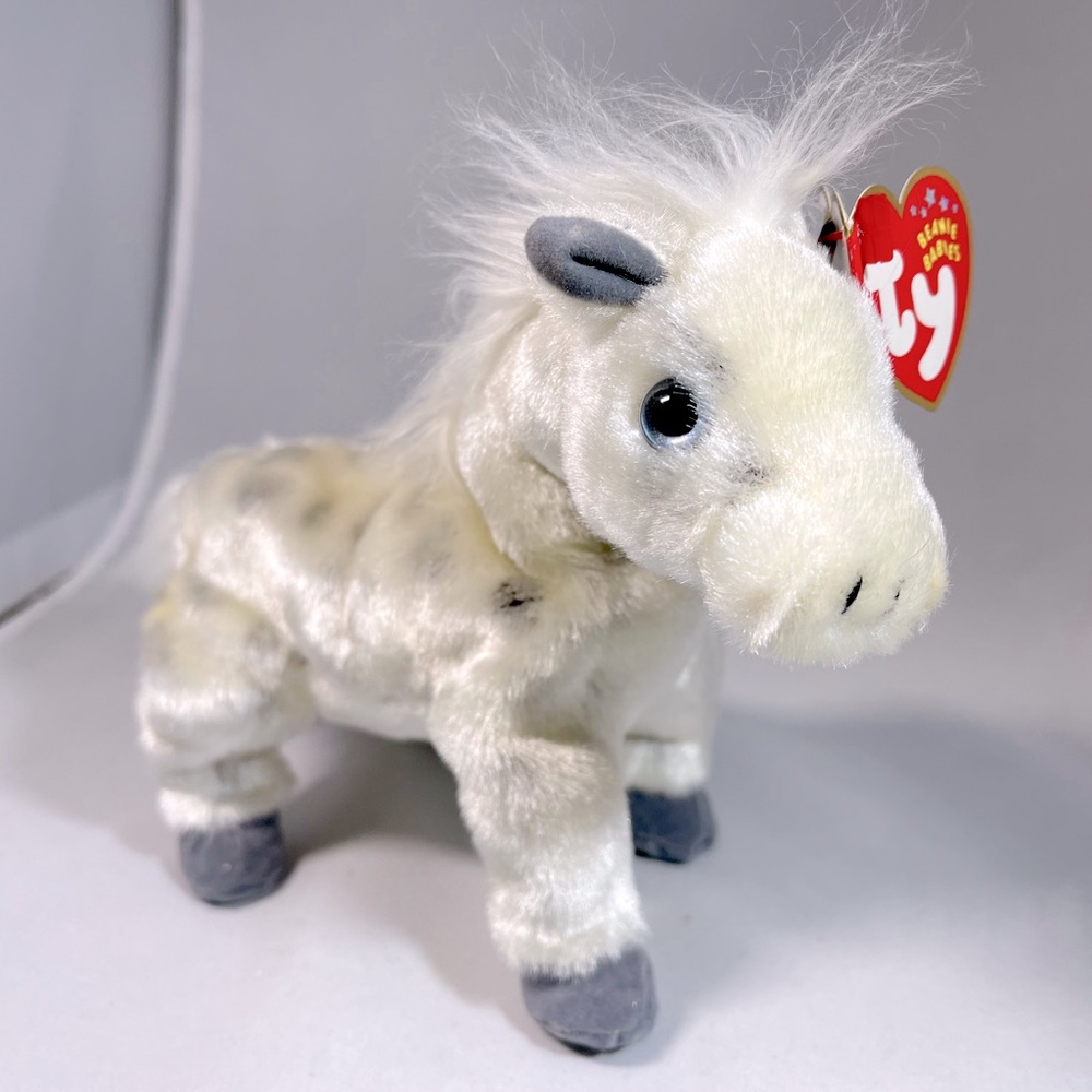 2002 TY Beanie Babies Collection LIGHTNING Daple Gray Horse 6” NWT